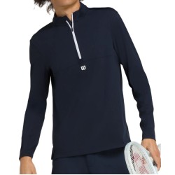 Men's long sleeve T-shirt Wilson Elevate Performance 1/2 Zip - classic navy
