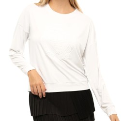 Women's long sleeve T-shirt Lucky in Love Post a Plaid The Original Light Weight L/S - white