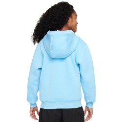 Girls' jumper Nike Kids Club Fleece Full-Zip Hoodie - aquarius blue/white
