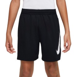 Boys' shorts Nike Dri-Fit Multi+ Graphic Training Shorts - black/white/white