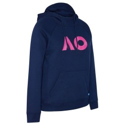 Women's jumper Australian Open Hoodie Boucle Logo - navy