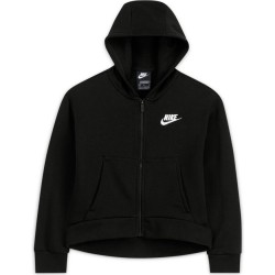 Girls' jumper Nike Sportswear Club Fleece FZ Hoodie G - black/white