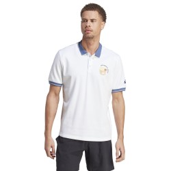 Men's Polo T-shirt Adidas Clubhouse Classic Premium Tennis Polo Shirt - white