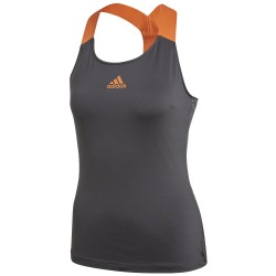 Women's top Adidas Y-Tank Primeblue Tank Top Women - grey six/true orange