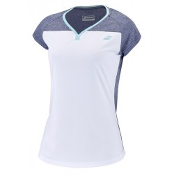 Women's T-shirt Babolat Play Cap Sleeve Top Women - white/blue heather