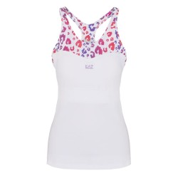 Women's top EA7 Women Jersey Tank - white