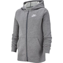 Boys' jumper Nike NSW Hoodie FZ Club B - carbon heather/smoke grey/white