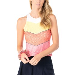 Women's top Lucky in Love Palm Island Coco Chevron Tank - guava