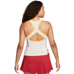 Women's top Nike Court Dri-Fit Slam Printed Tennis Tank Top - coconut milk/coconut milk/sundia