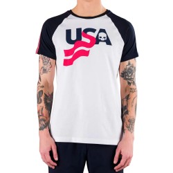 Men's T-shirt Hydrogen USA Cotton Tee - white/blue