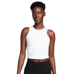 Women's top Nike One Fitted Dir-Fit Short Sleeve Crop Tank - white/black