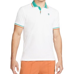 Men's Polo T-shirt Nike Polo Dri-Fit Heritage Slim2 M - white/washed teal