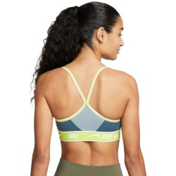Women's bra Nike Dri-Fit Indy Logo Bra - ash green/aviator grey/white