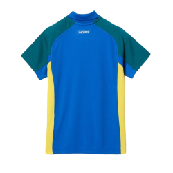 Boys' t-shirt Lacoste Sport Regular Fit Mesh Detail Tennis Polo - blue/green/blue/yellow