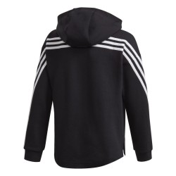 Girls' jumper Adidas 3 Stripes Full-Zip Hoodie - black/white