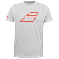 Men's T-shirt Babolat Strike Cotton T-Shirt - white/strike red
