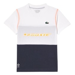 Boys' t-shirt Lacoste Tennis x Daniil Medvedev Jersey T-Shirt -white/blue/orange