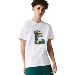 Men's T-shirt Lacoste Crew Neck Pennants L Badge Cotton T-Shirt M - white