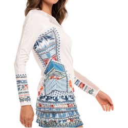 Women's long sleeve T-shirt Lucky in Love Playing In Paradise L/S - aegean blue