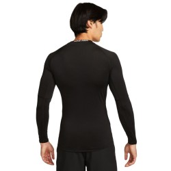 Men’s compression clothing Nike Pro Dri-FIT Tight Long-Sleeve Fitness Top - black/white