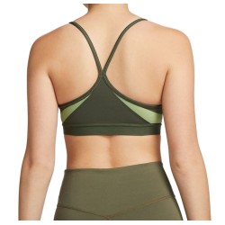 Women's bra Nike Indy Bra V-Neck - cargo khaki/alligator/cargo khaki/white