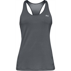Women's top Under Armour HeatGear Armour Racer Tank - pitch gray light heather/metallic silver