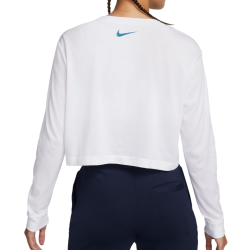 Women's long sleeve T-shirt Nike Court Dri-Fit Slam Long Sleeve Cropped Tennis T-Shirt - white