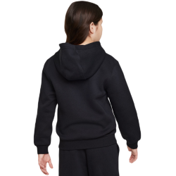 Girls' jumper Nike Club Fleece Full-Zip Hoodie - black/white