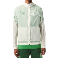 Men's Jumper Lacoste SPORT Roland Garros Edition After-Match Jacket - white/green