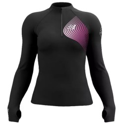 Women's long sleeve T-shirt Compressport Winter Trail Postural Long Sleeve Top - magnet/magenta