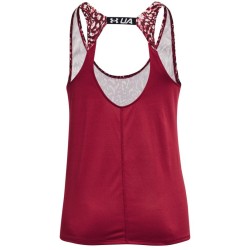 Women's top Women's UA Fly-By Printed Tank - black rose/reflective