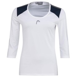 Women's long sleeve T-shirt Head Club 22 Tech 3/4 Shirt W - white/dark blue