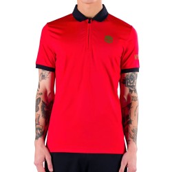 Men's Polo T-shirt Hydrogen Half Zip Tech Tee - red/blue navy