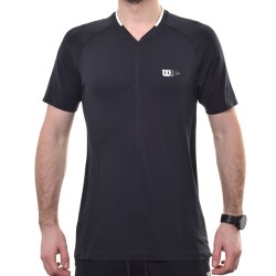 Men's Polo T-shirt Wilson Players Seamless Zip Henley 2.0 - black