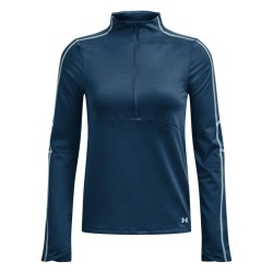 Women's long sleeve T-shirt Under Armour Train Cold Weather 1/2 Zip - petrol blue/fuse teal