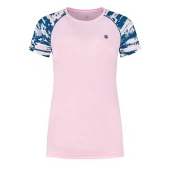 Women's T-shirt K-Swiss Tac Hypercourt Round Neck Top Melange - cher blos