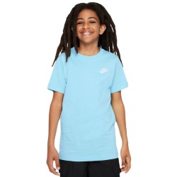 Boys' t-shirt Nike Kids NSW Tee Embedded Futura - aquarius blue/white