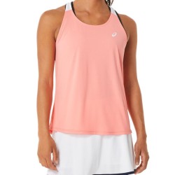 Women's top Asics Court Tank - guava/brilliant white