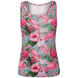 Women's top Lotto Flamiflower Tank + Bra - print