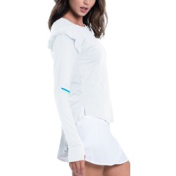 Women's long sleeve T-shirt Lucky in Love Tech Performance Swoop Long Sleeve - white