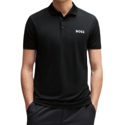 Men's Polo T-shirt BOSS Paddytech Degrad_-Jacquard Polo Shirt - black