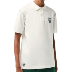 Men's Polo T-shirt Lacoste Sport Roland Garros Edition Pique Polo Shirt - white