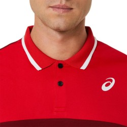Men's Polo T-shirt Asics Court Polo Shirt - beet juice/classic red