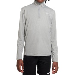 Boys' t-shirt Nike Dri-Fit Poly+ 1/4 Zip - carbon heather/reflective silver