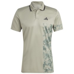 Men's Polo T-shirt Adidas Paris Tennis Heat.Rdy Freelift Polo Shirt - silver pebble
