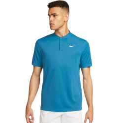Men's Polo T-shirt Nike Court Dri-Fit Blade Solid Polo - industrial blue/white