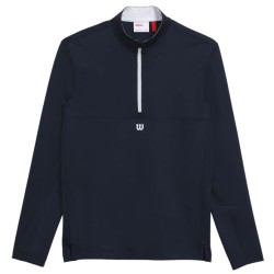 Men's long sleeve T-shirt Wilson Elevate Performance 1/2 Zip - classic navy