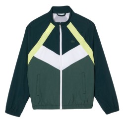 Boys' jumper Lacoste Recycled Fiber Colourblock Zipped Jacket - green/flashy yellow/white/dark green
