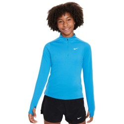 Girls' T-shirt Nike Kids Dri-Fit Long Sleeve 1/2 Zip Top - light photo blue/white