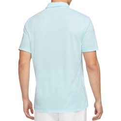 Men's Polo T-shirt Nike Men's Court Dri-Fit Solid Polo - glacier blue/white